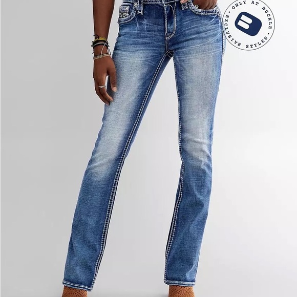 Rock Revival Celinda Mid-Rise Boot Stretch Jeans MB240 women’s Sz 27x32 new nwt - Picture 1 of 16